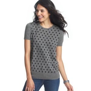LOFT short sleeve polka dot sweater